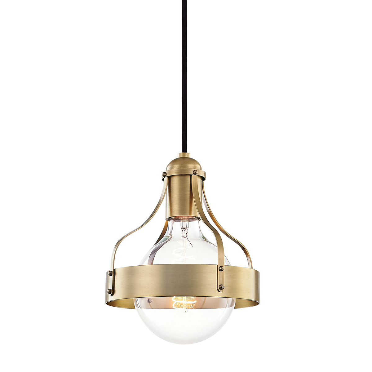Mitzi Violet Pendant in Aged Brass