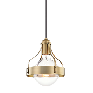 Mitzi Violet Pendant in Aged Brass