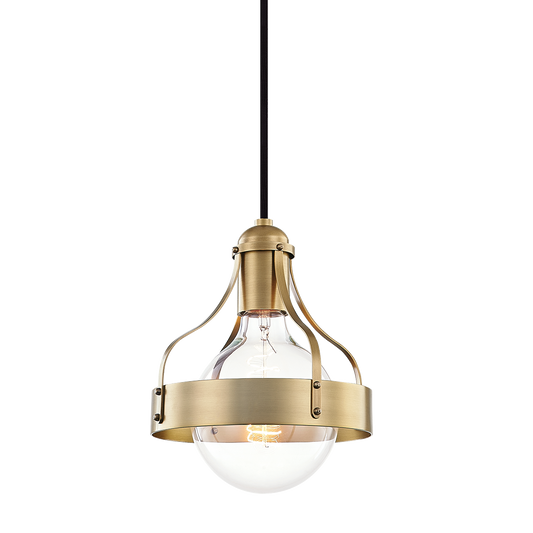 Mitzi Violet Pendant in Aged Brass