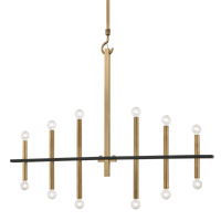 Mitzi Colette Chandelier in Aged Brass/black