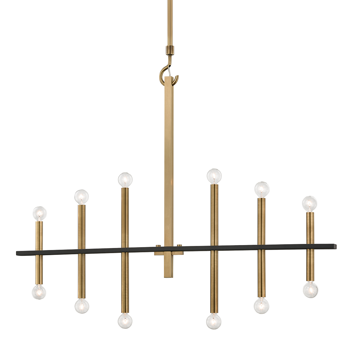 Mitzi Colette Chandelier in Aged Brass/black