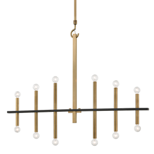 Mitzi Colette Chandelier in Aged Brass/black