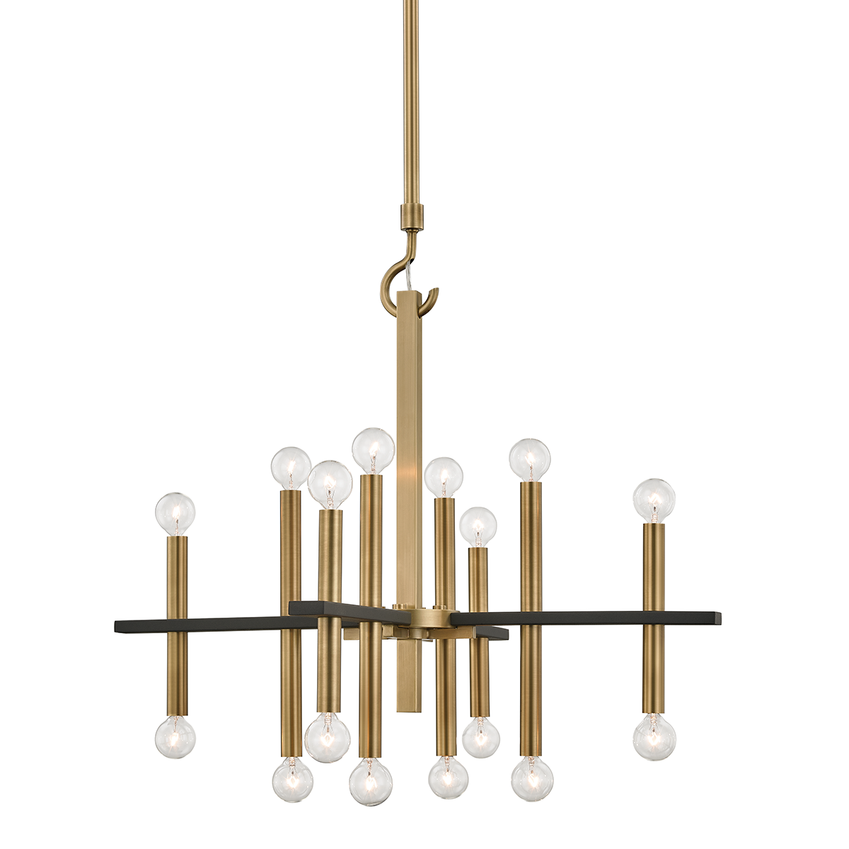 Mitzi Colette Chandelier in Aged Brass/black