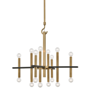 Mitzi Colette Chandelier in Aged Brass/black