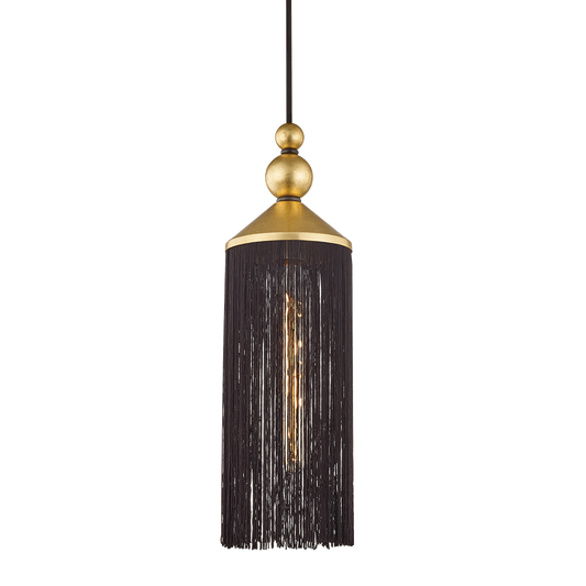 Mitzi Scarlett Pendant in Gold Leaf/black