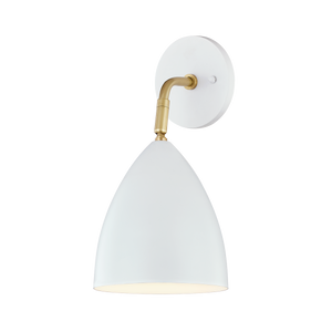 Mitzi Gia Wall Sconce in Aged Brass/soft Off White