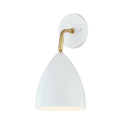 Mitzi Gia Wall Sconce in Aged Brass/soft Off White