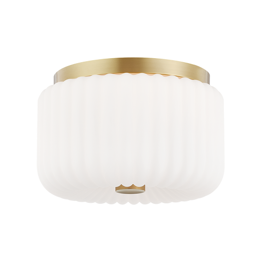 Mitzi Lydia Flush Mount in Aged Brass