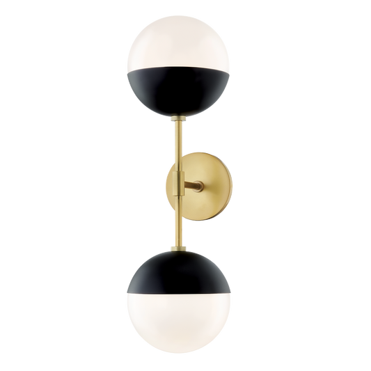 Mitzi Renee Wall Sconce in Aged Brass/black
