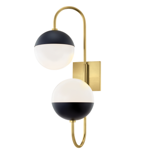 Mitzi Renee Wall Sconce in Aged Brass/black
