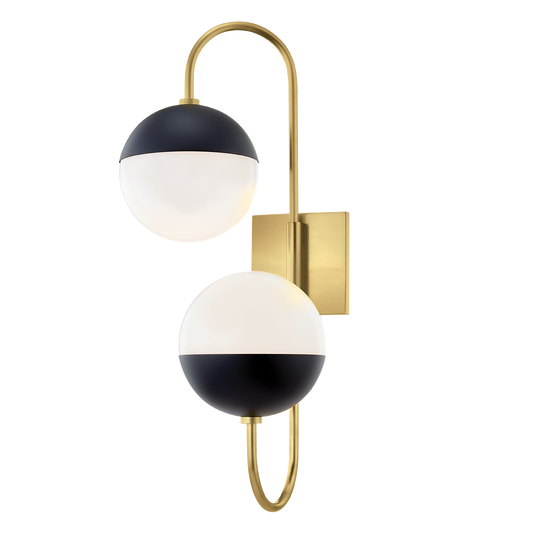 Mitzi Renee Wall Sconce in Aged Brass/black