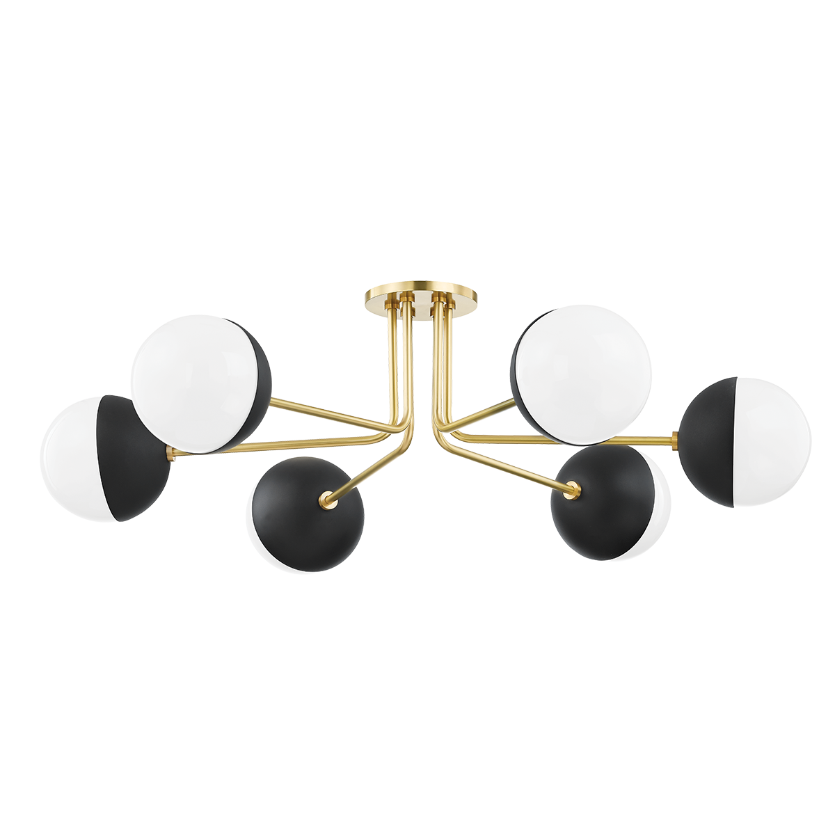 Mitzi Renee Semi Flush in Aged Brass/black