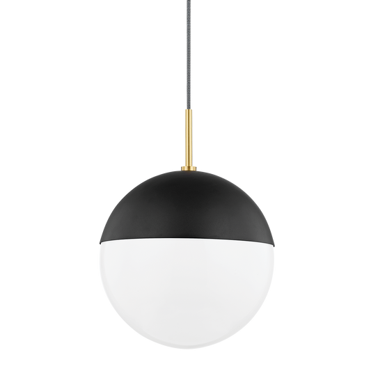 Mitzi Renee Pendant in Aged Brass/black