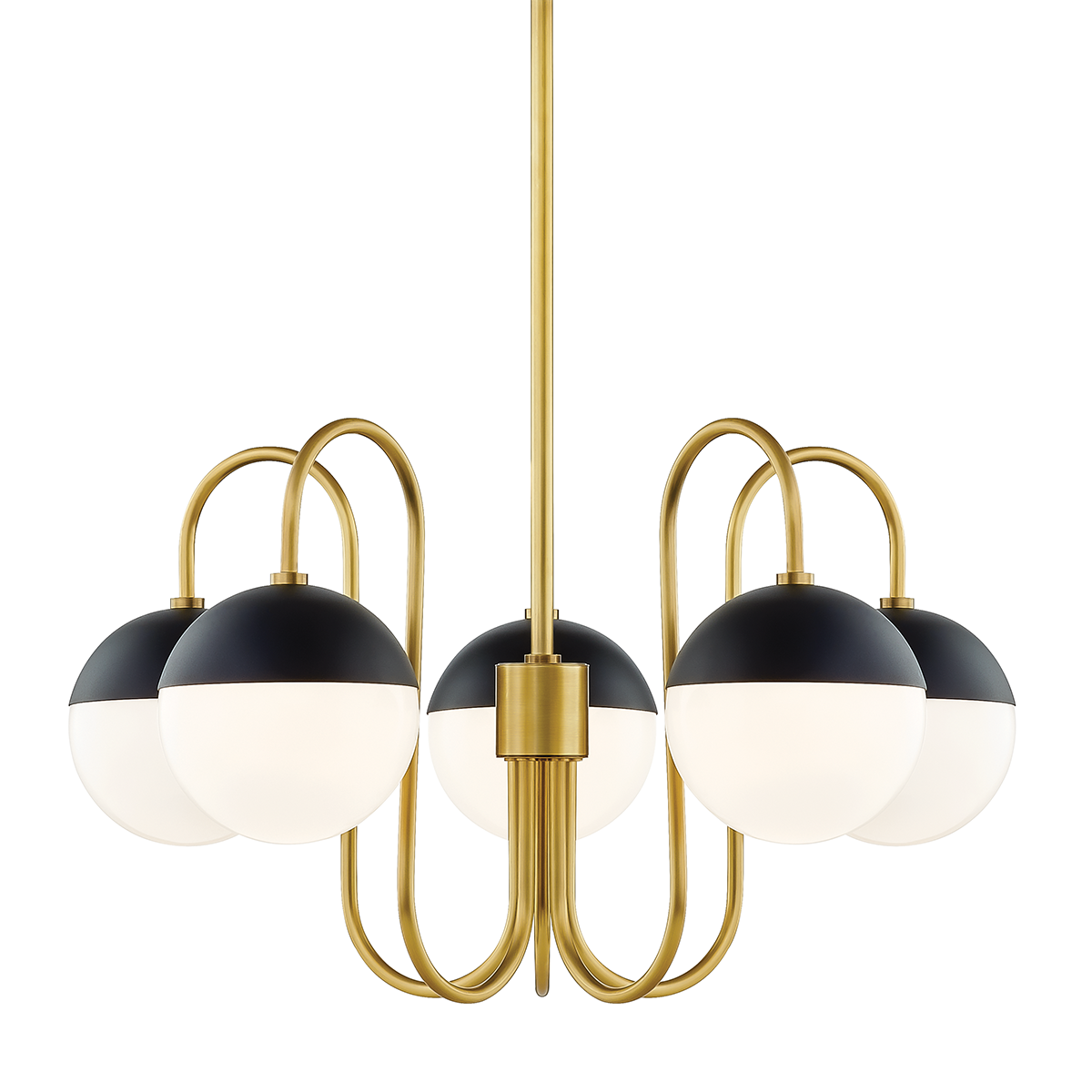 Mitzi Renee Chandelier in Aged Brass/black