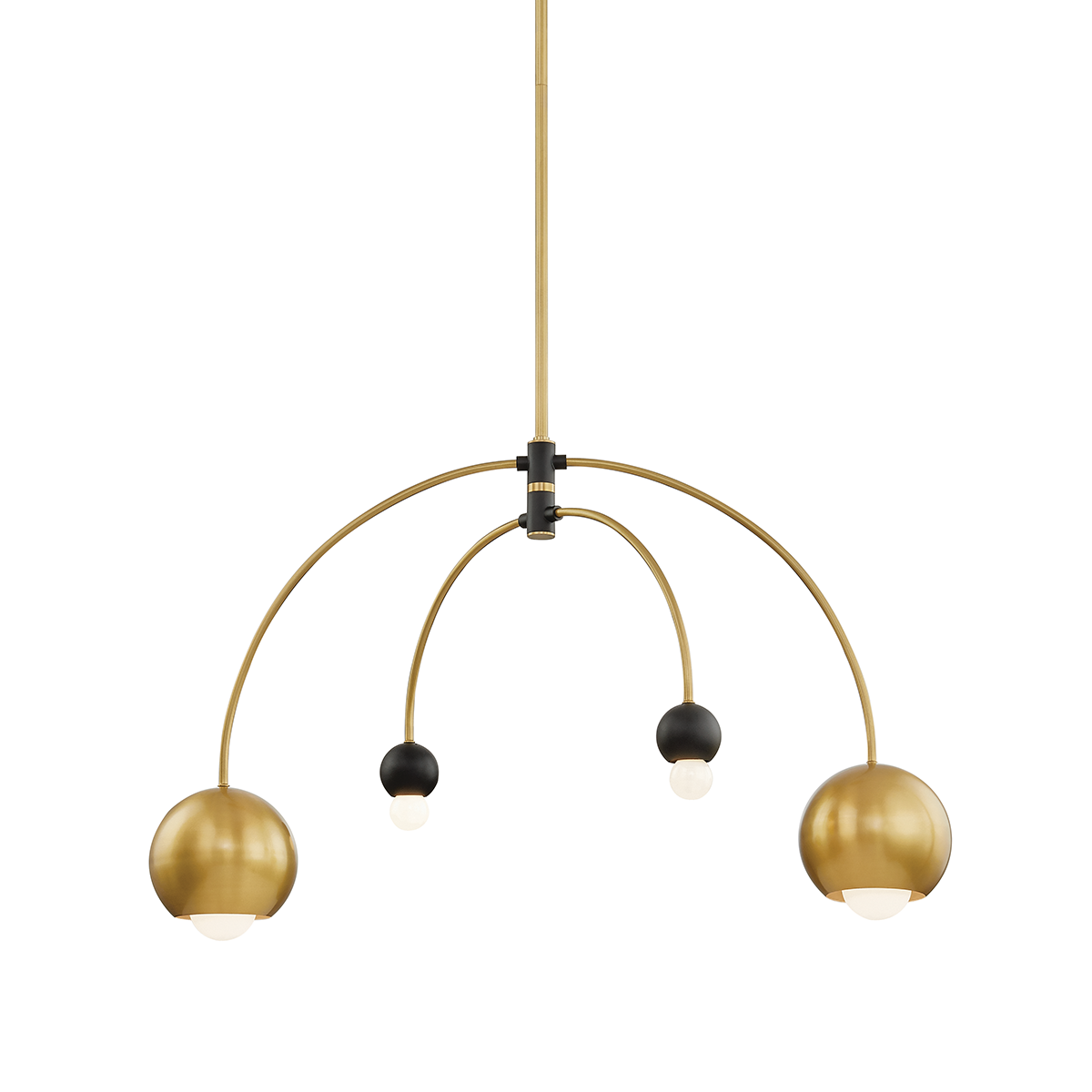 Mitzi Willow Chandelier in Aged Brass/black