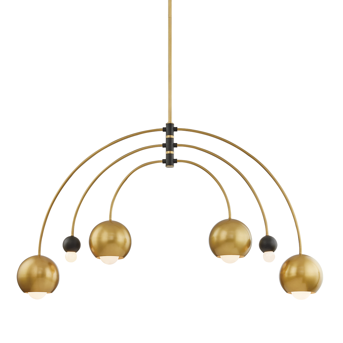 Mitzi Willow Chandelier in Aged Brass/black