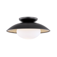 Mitzi Cadence Semi Flush in Black Lustro/gold Leaf Combo