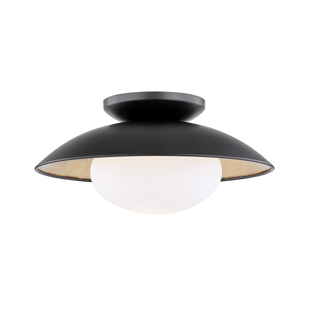 Mitzi Cadence Semi Flush in Black Lustro/gold Leaf Combo