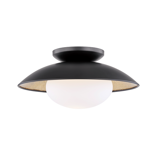 Mitzi Cadence Semi Flush in Black Lustro/gold Leaf Combo
