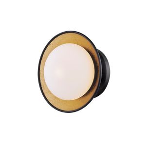 Mitzi Cadence Semi Flush in Black Lustro/gold Leaf Combo