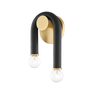 Mitzi Whit Wall Sconce in Aged Brass/black