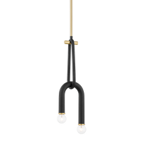 Mitzi Whit Pendant in Aged Brass/black