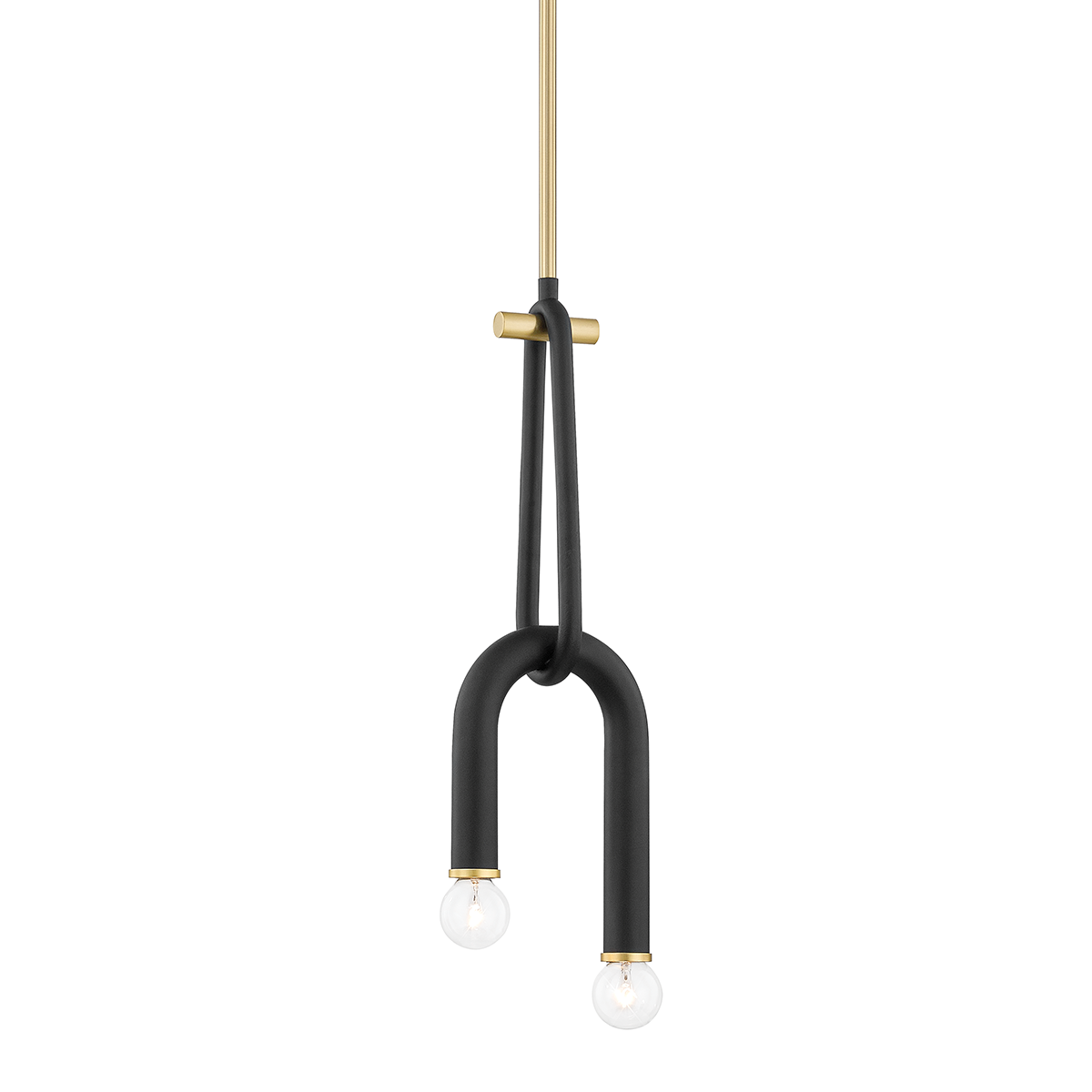Mitzi Whit Pendant in Aged Brass/black