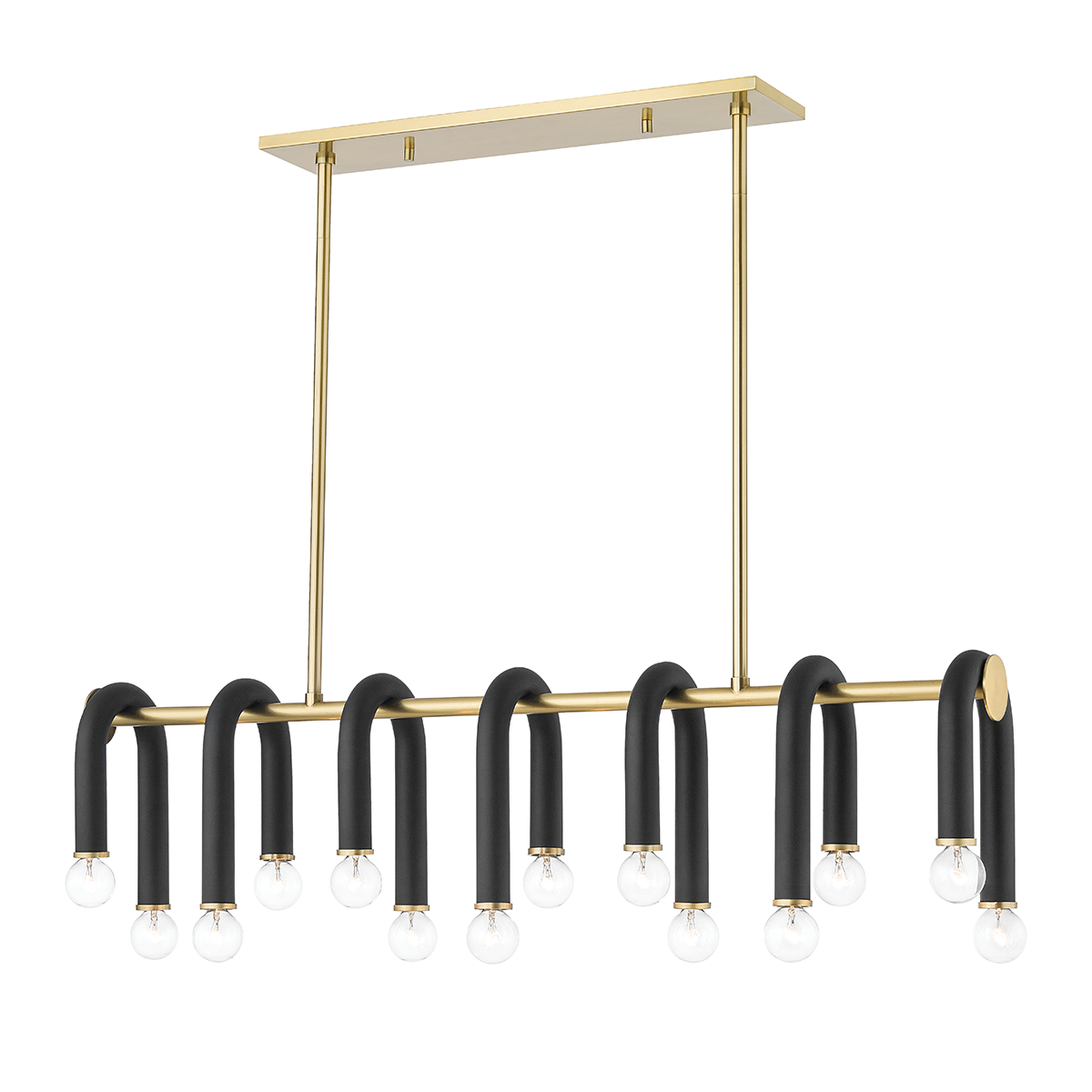 Mitzi Whit Linear in Aged Brass/black