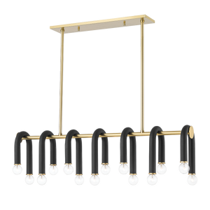 Mitzi Whit Linear in Aged Brass/black