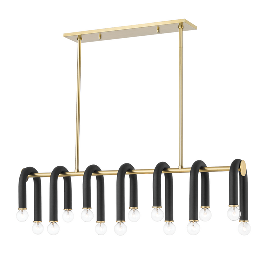 Mitzi Whit Linear in Aged Brass/black