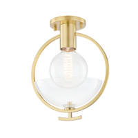 Mitzi Ringo Semi Flush in Aged Brass