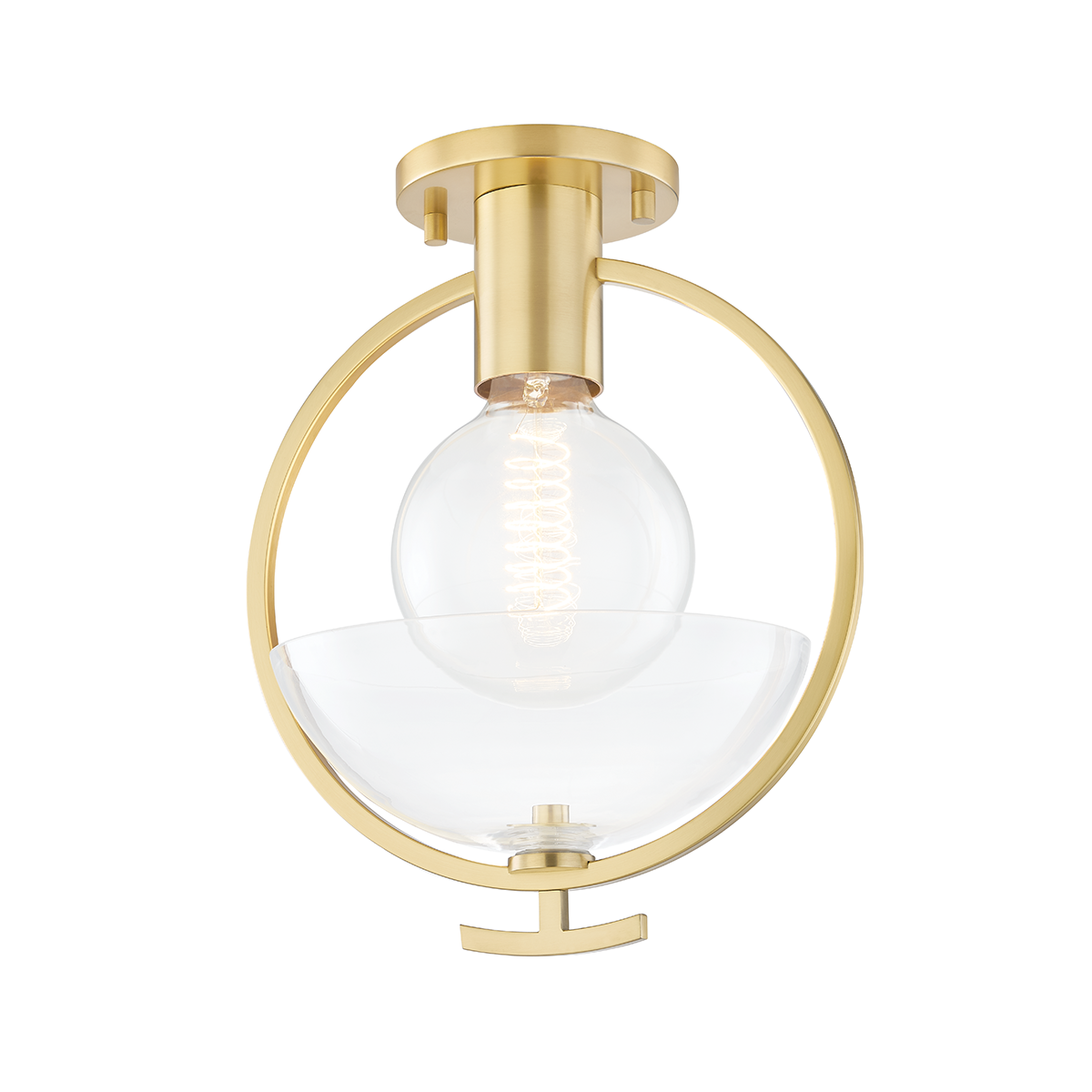 Mitzi Ringo Semi Flush in Aged Brass