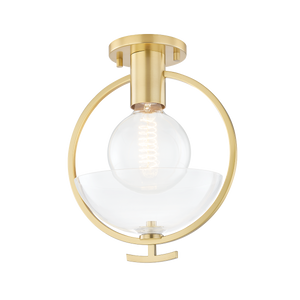Mitzi Ringo Semi Flush in Aged Brass
