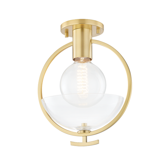 Mitzi Ringo Semi Flush in Aged Brass