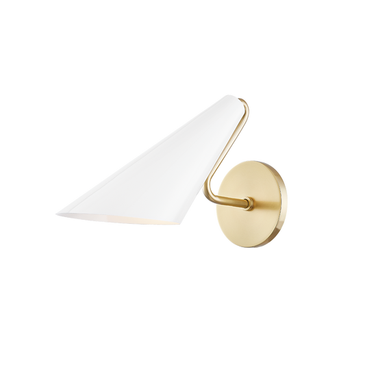 Mitzi Talia Wall Sconce in Aged Brass/dove Gray Combo