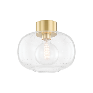 Mitzi Harlow Flush Mount in Aged Brass