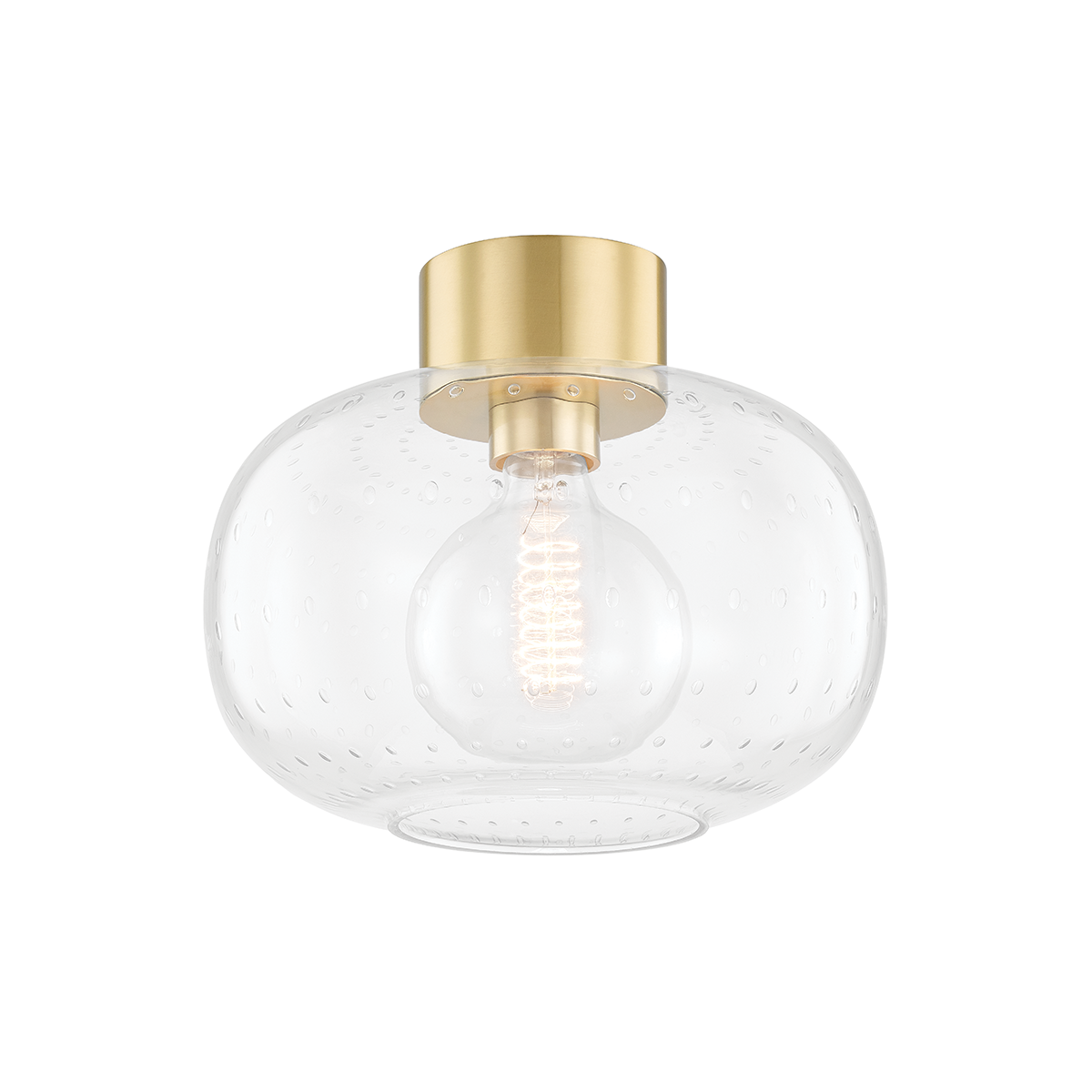 Mitzi Harlow Flush Mount in Aged Brass