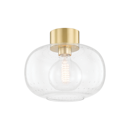 Mitzi Harlow Flush Mount in Aged Brass