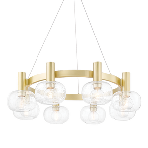 Mitzi Harlow Chandelier in Aged Brass
