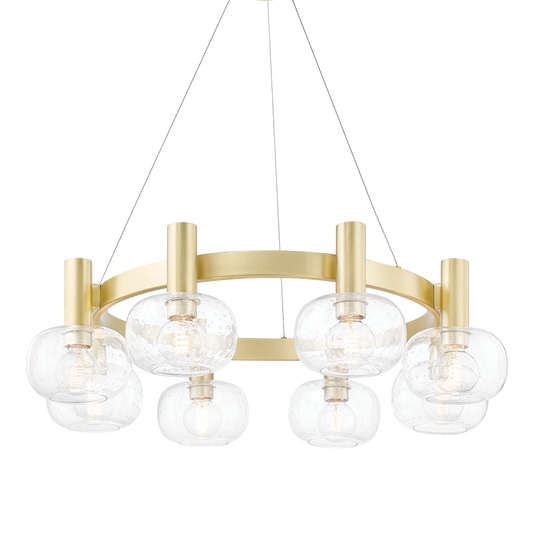 Mitzi Harlow Chandelier in Aged Brass