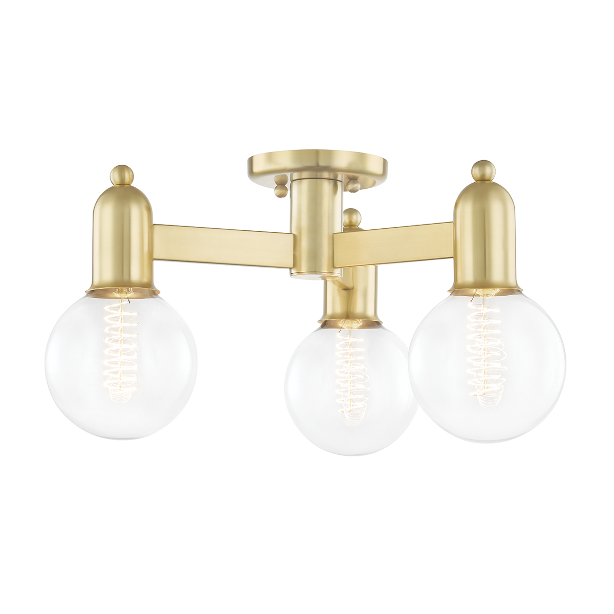 Mitzi Bryce Semi Flush in Aged Brass