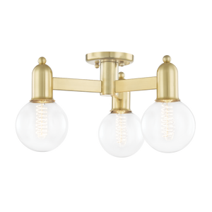 Mitzi Bryce Semi Flush in Aged Brass