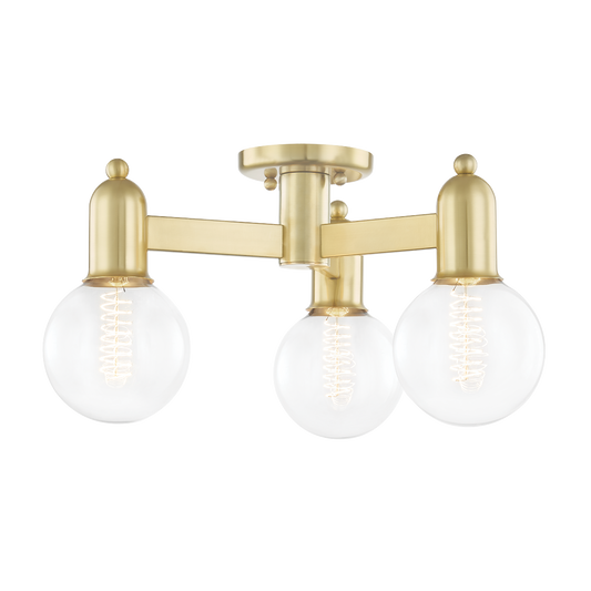 Mitzi Bryce Semi Flush in Aged Brass