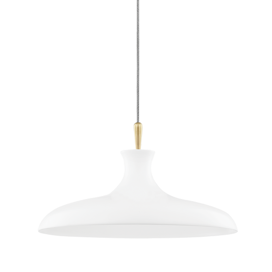 Mitzi Cassidy Pendant in Aged Brass/soft Off White