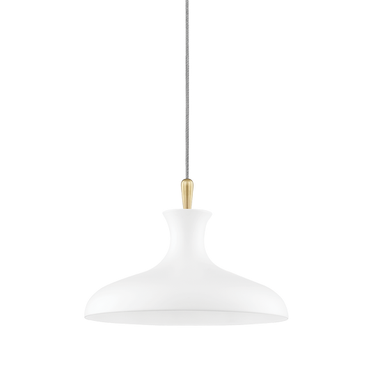 Mitzi Cassidy Pendant in Aged Brass/soft Off White