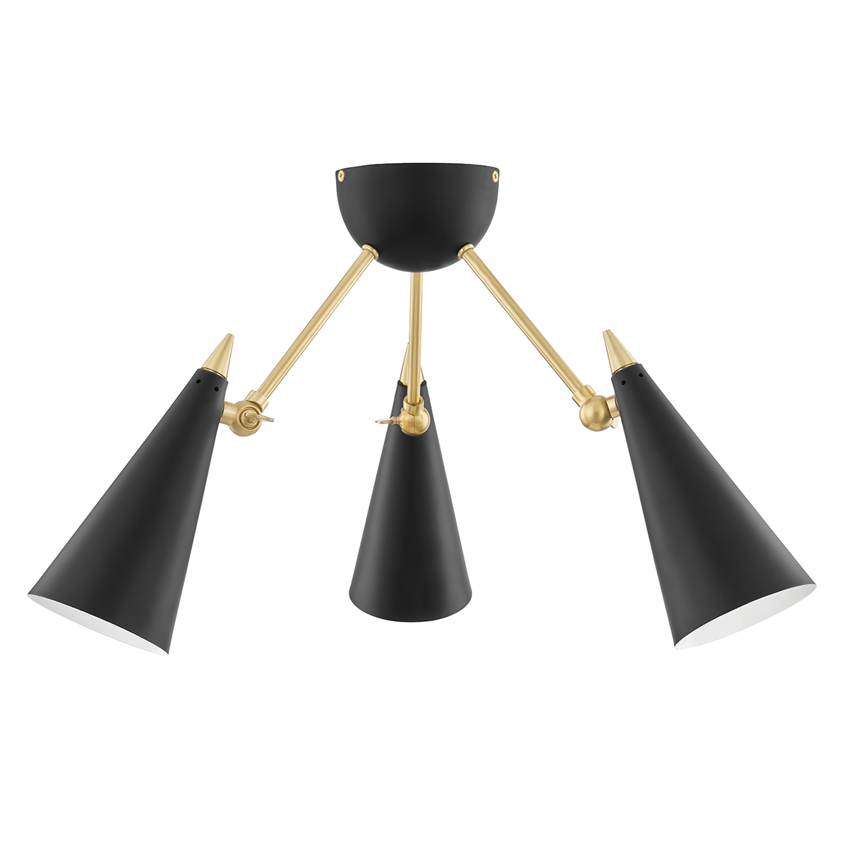 Mitzi Moxie Semi Flush in Aged Brass/black