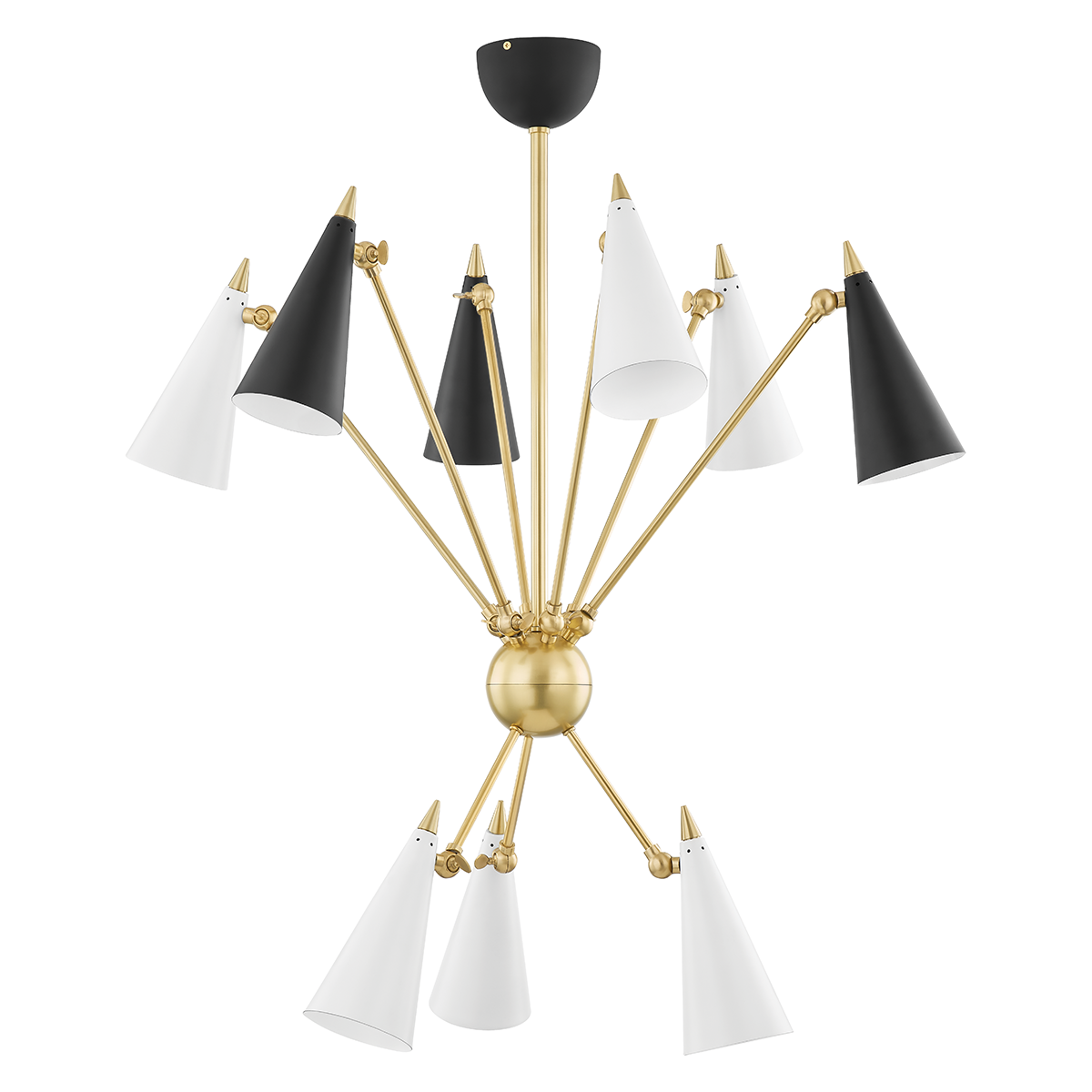 Mitzi Moxie Chandelier in Aged Brass/black/white Combo