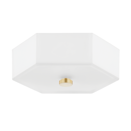 Mitzi Lizzie Flush Mount in Aged Brass/polished Nickel Combo
