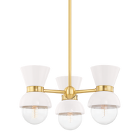 Mitzi Gillian Semi Flush in AGED BRASS/CERAMIC GLOSS CREAM