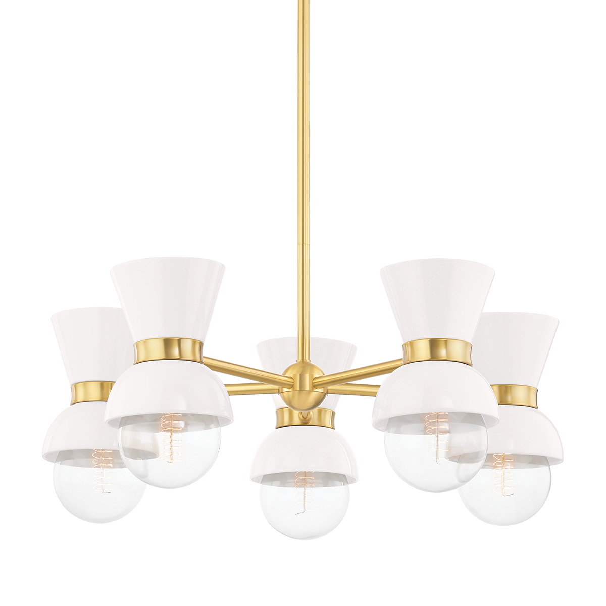Mitzi Gillian Chandelier in AGED BRASS/CERAMIC GLOSS CREAM